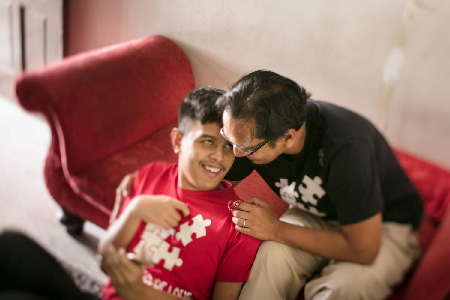 To celebrate the end of a successful day, father and son groove to “I Have A Dream” by ABBA.  “...if you see them as individuals with potential, that could open up a whole new world for them.” - Mohd Adli Yahya