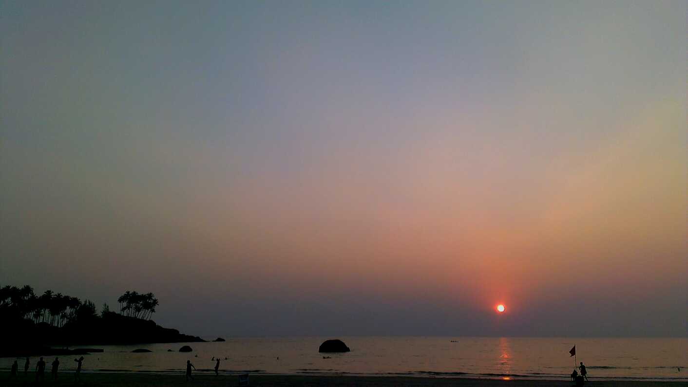 Day 10 hut on Beerat Palolem Beach at sunset